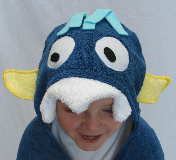 Hooded Bath Towel - Blue Monster