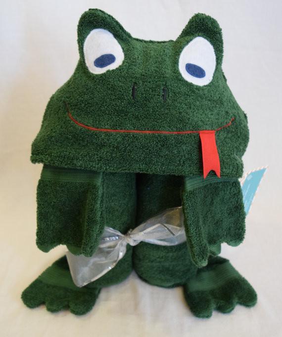 Hooded Bath Towel - Frog