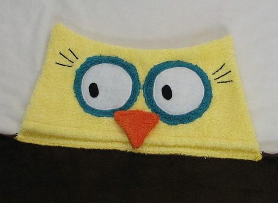 Hooded Bath Towel - Owl (Brown)