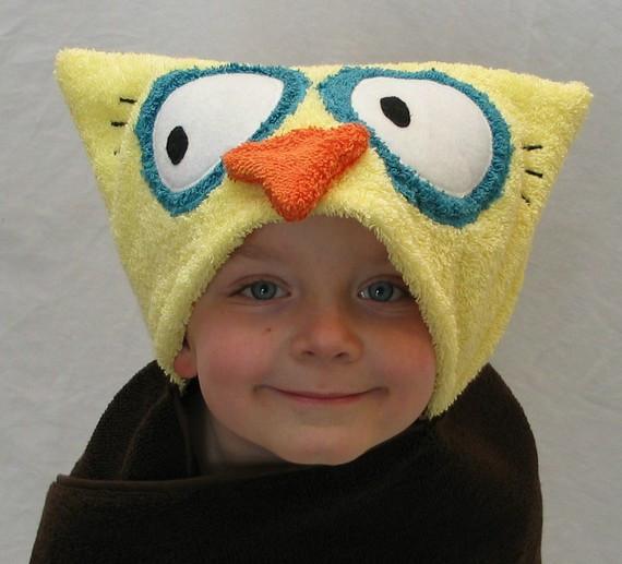 Hooded Bath Towel - Owl (Brown)