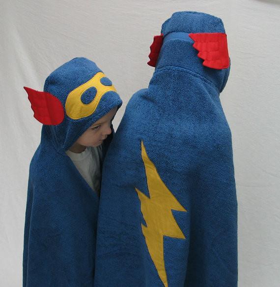 Hooded Bath Towel - Superhero (Blue)