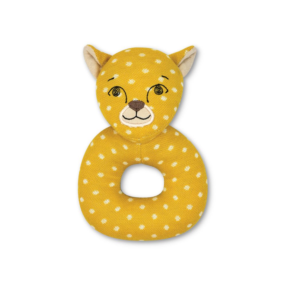 Organic Farm Buddies Teething Rattles - Charlie Cheetah