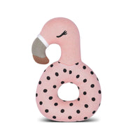 Organic Farm Buddies Teething Rattles - Franny Flamingo