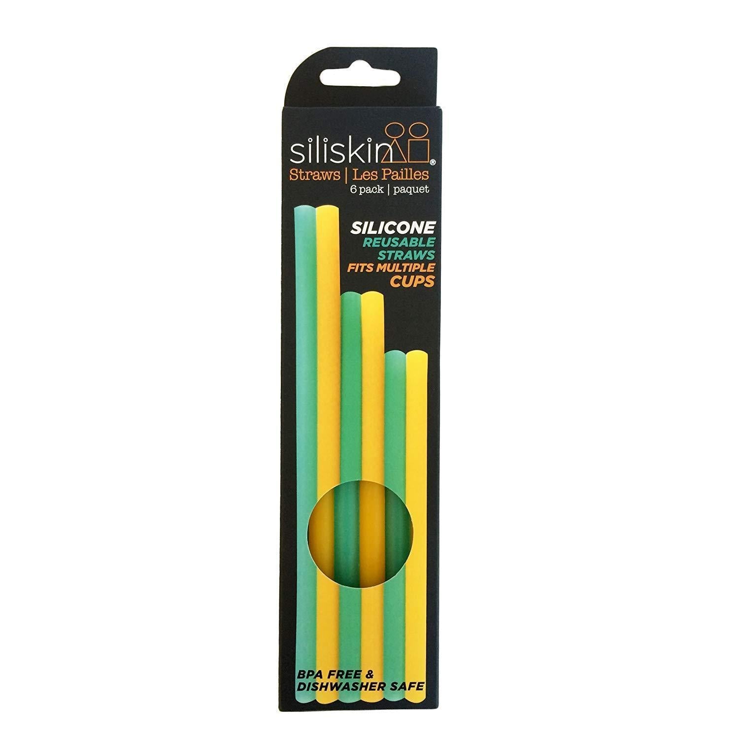 Silikids Reusable Silicone Straws 6-Pack