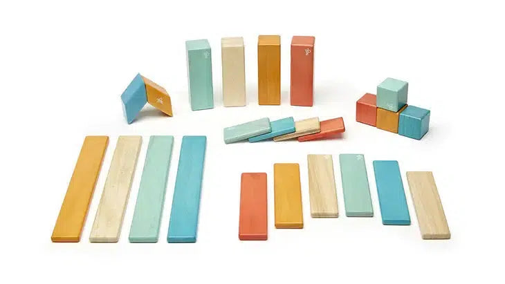 Tegu 24-Piece Magnetic Wooden Block Set - Sunset