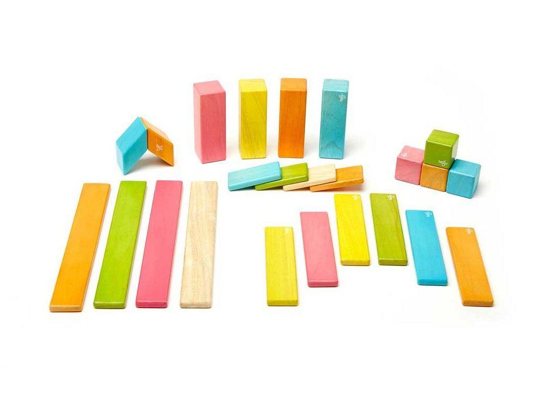 Tegu 24-Piece Magnetic Wooden Block Set - Tints