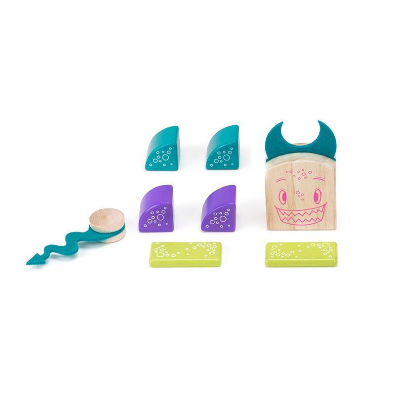 Tegu Pip Magnetic Wooden Block Sticky Monsters (8 Pieces)