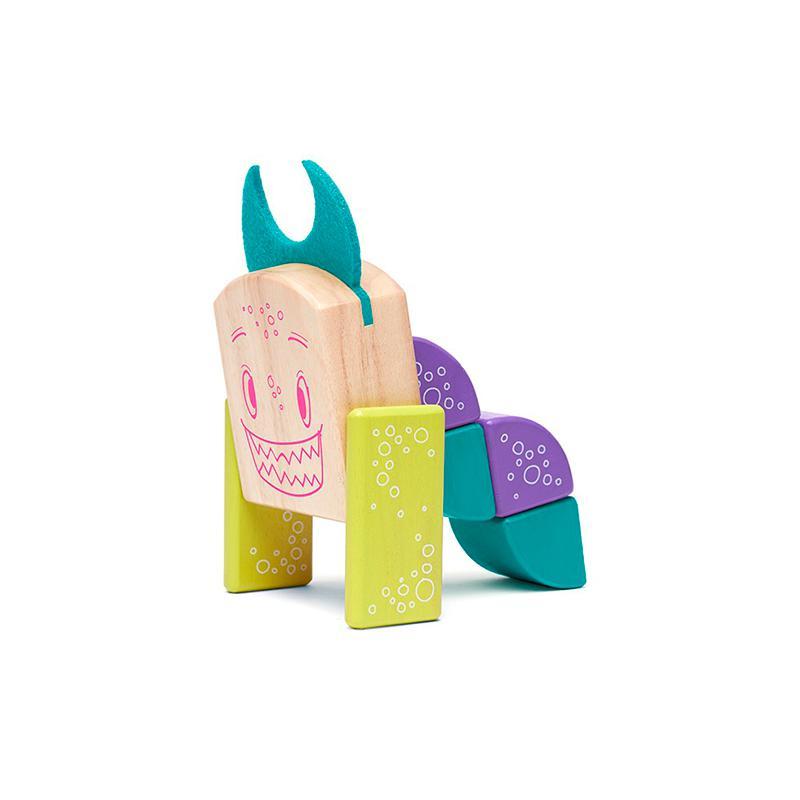 Tegu Pip Magnetic Wooden Block Sticky Monsters (8 Pieces)