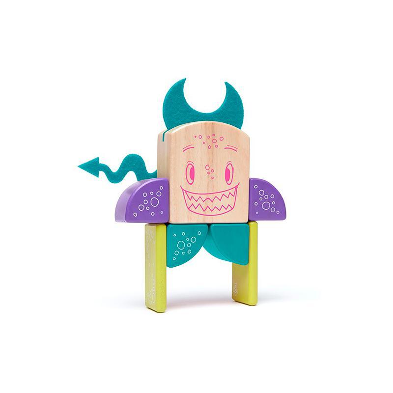 Tegu Pip Magnetic Wooden Block Sticky Monsters (8 Pieces)