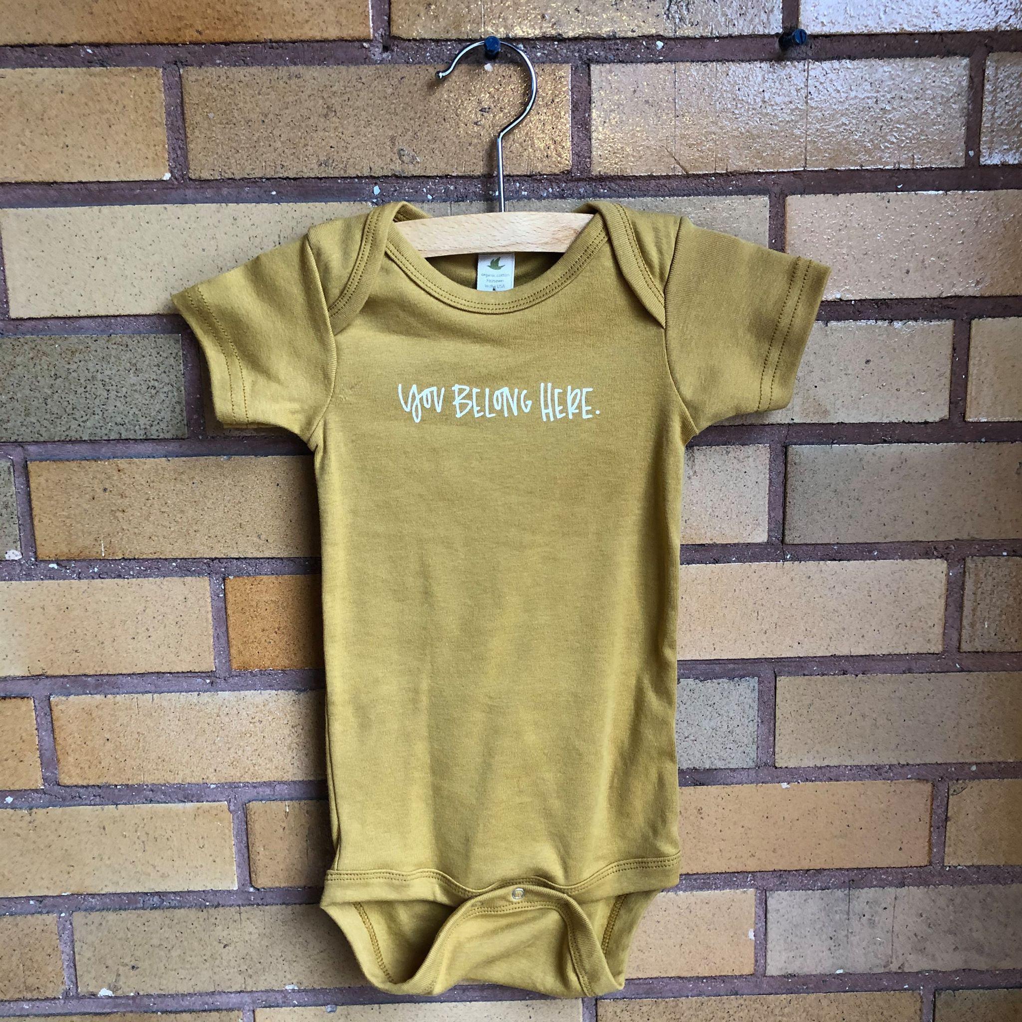 Treetops Collective You Belong Here Onesie - Mustard